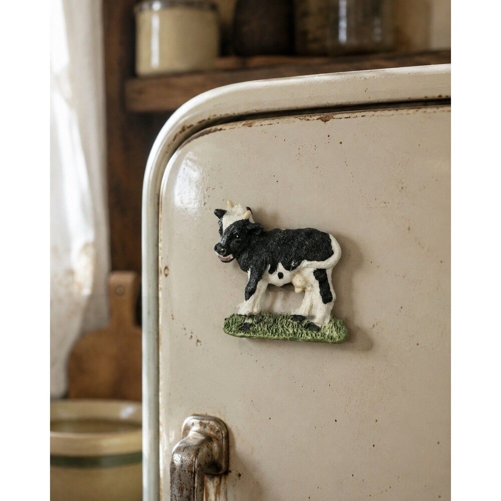 Vintage Artmark Holstein Bull Cow Refrigerator Magnet Farmhouse Kitchen Decor